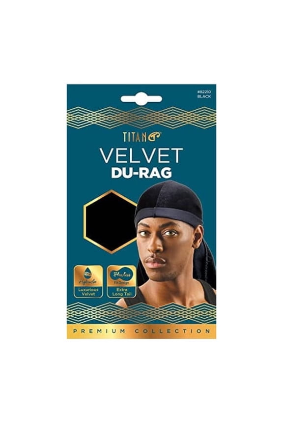 Titan Velvet Durag Black, Packing May Vary, 1 Ea