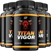 Titan Vigor for Men Capsules   TitanVigor Vitamin Complex Pills, Energy, 5 Pack, 300 Capsules