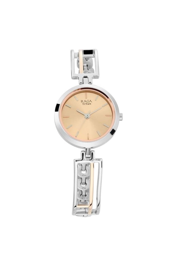 Raga Viva Rose Gold Dial Metal Strap Watch for Women 