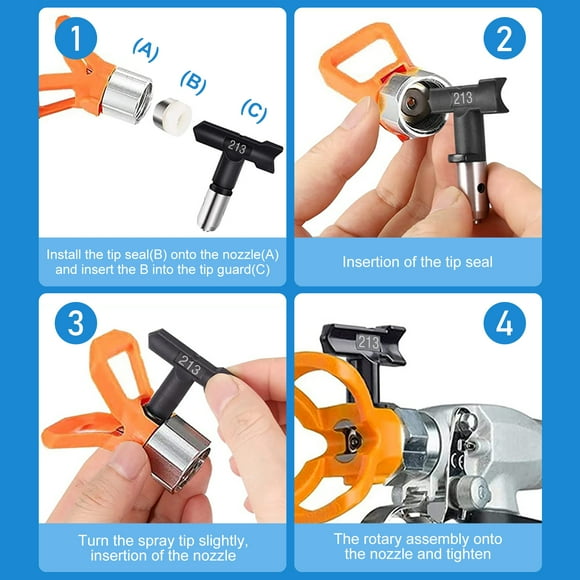 Titan Wagner Paint Sprayer Nozzle Replacement Tips Kit - Airless Spray-Gun Accessories for Smooth Painting - Compatible with Multiple Models - Ideal for DIY Enthusiasts and Professional
