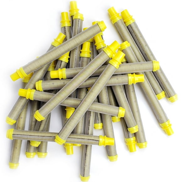 Titan/Wagner/Spraytech Airless Spray Gun Filter Replacement - Push On (Yellow, 100 Mesh) 581-062 581062 0089959 0089324 0154675 25 pcs