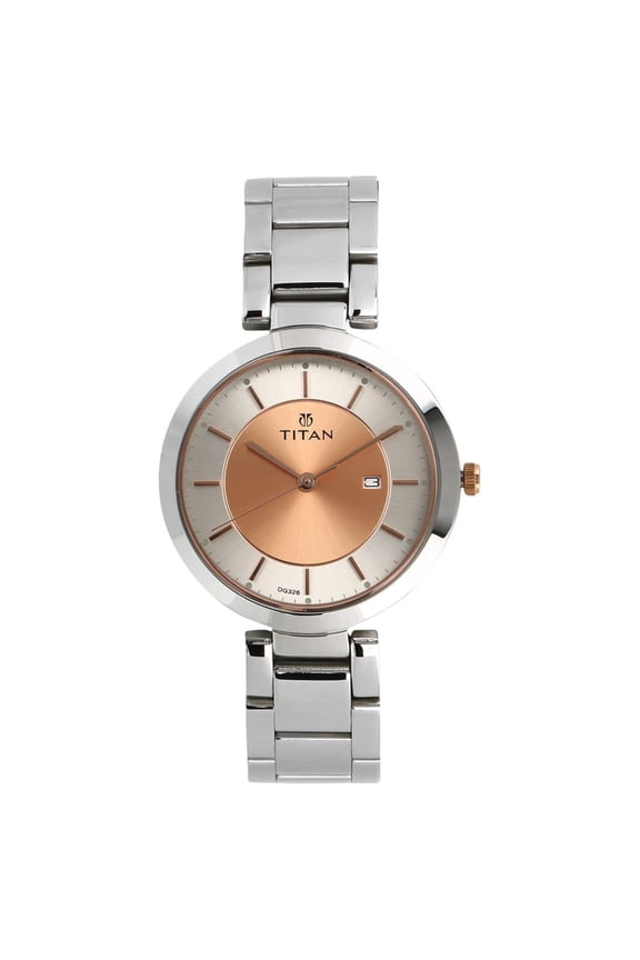 Workwear Rose Gold Dial Analog Stainless Steel Strap watch for Women-NS2480KM01