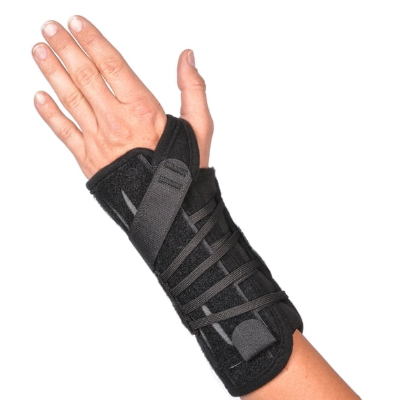 Titan Wrist Aluminum / Nylon Single-Pull Lace Closure / Hook and Loop Strap Closure Wrist Brace for Left Hand 450-LT