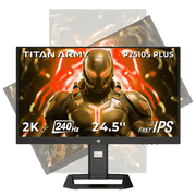 TITAN ARMY P2510S PLUS 24.5inch Flat 240Hz Gaming Monitor,1440P 2K QHD,123% sRGB,HDR500,Fast IPS,Game+ Technology,Adaptive Sync,Black
