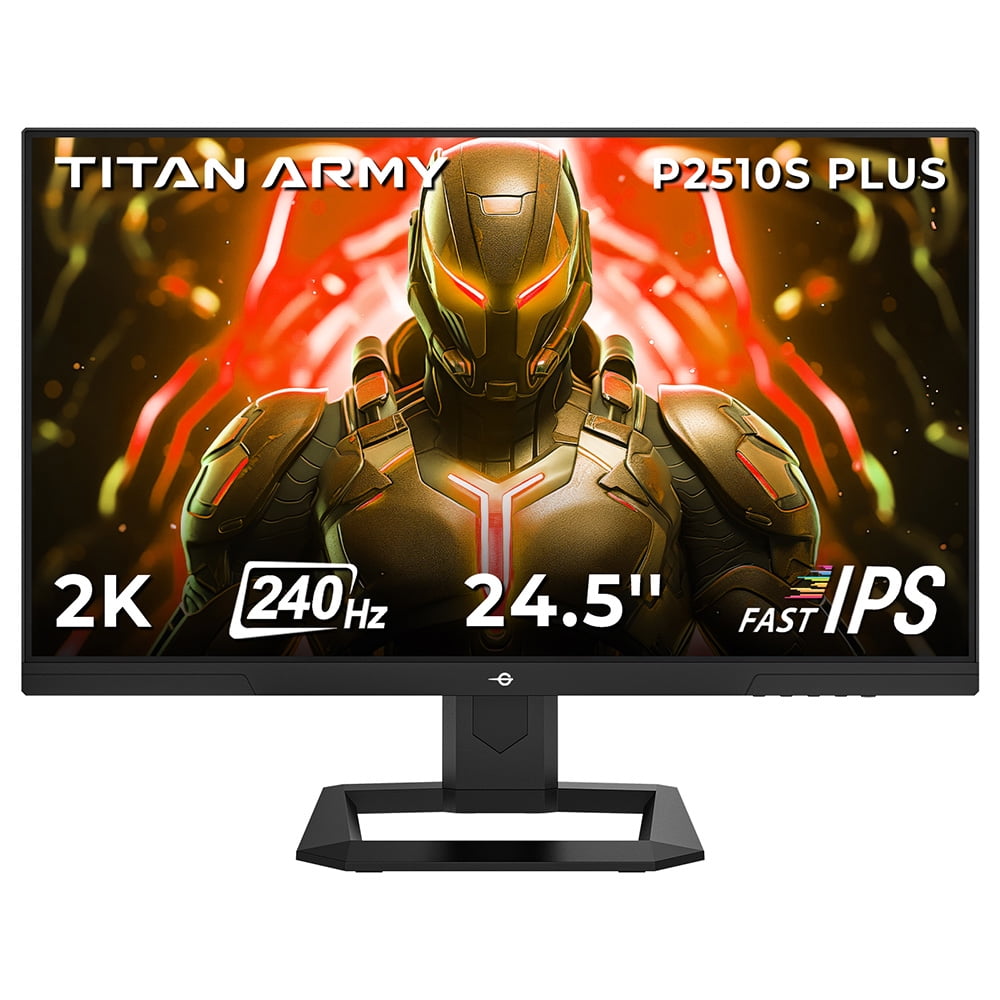 Titan army P2510S PLUS 24.5 Inch Gaming Monitor, 240Hz 1440P QHD(25601440), Fast IPS, 240Hz, 1ms, Adaptive Sync, 123% sRGB HDR - Black