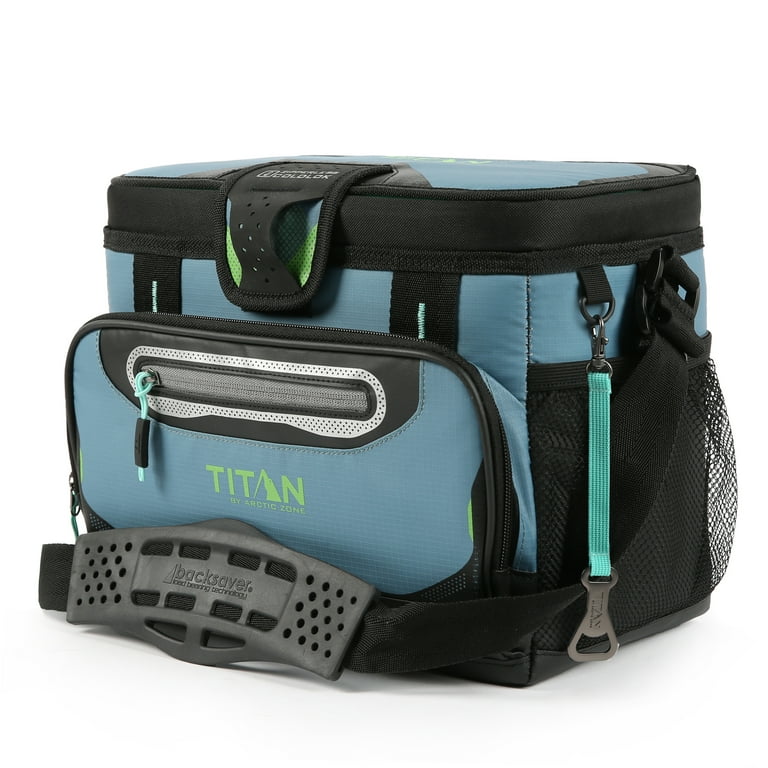 MINI TROUBLE スノーボード ブラック/ブルー/グリーン Titan by Arctic Zone 12 Can, 8 Quart Zipperless Soft Cooler, Bali