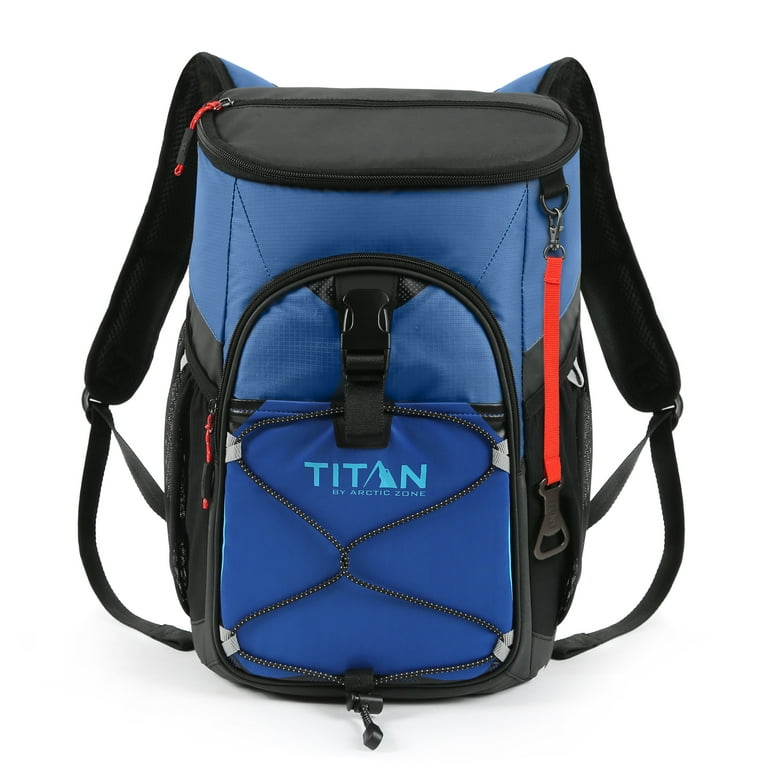 Titan by Arctic Zone 24 Can, 16 Quart Backpack Cooler, Ocean Blue