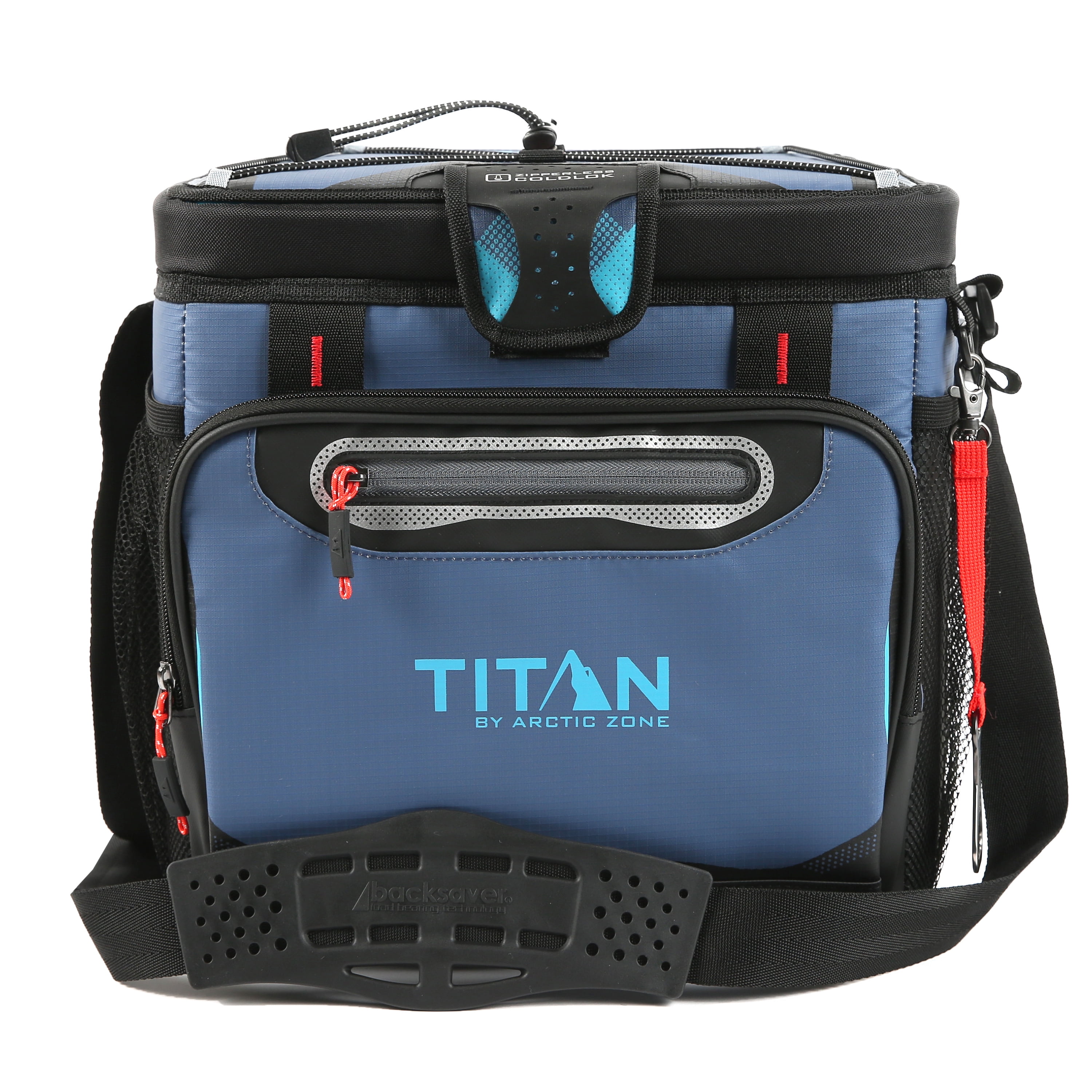 Titan by Arctic Zone 24 Can Zipperless Soft Cooler, Ocean Blue, 13 QT