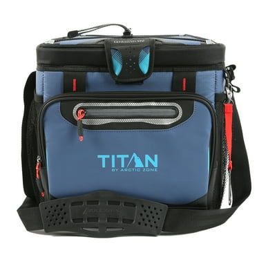Titan by Arctic Zone 24 Can Zipperless Soft Cooler, Ocean Blue, 13 QT