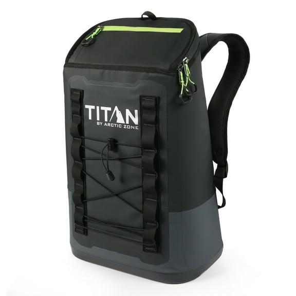 Titan by Arctic Zone 24 Can, 16 Quart Welded Cooler Backpack with Waterproof Exterior, Black