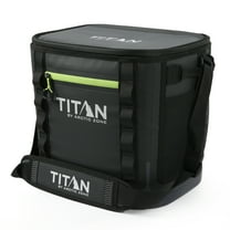 Titan by Artic Zone 24 Can Welded Soft Cooler with Waterproof Exterior, Black & Green, 19 QT