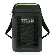Titan by Arctic Zone 24 Can Welded Backpack Cooler, Black/Green