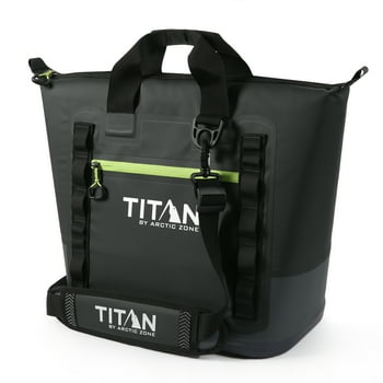 Titan by Arctic Zone 30 Can, 20 Quart Welded Insulated Cooler Tote with Waterproof Exterior, Black