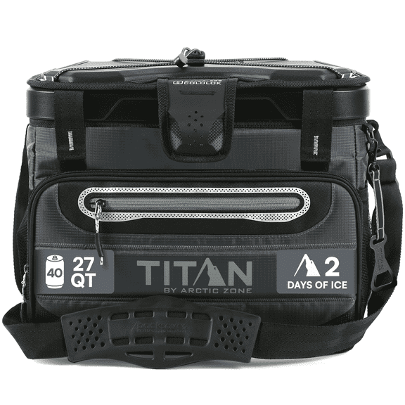 Titan by Arctic Zone 40 Can, 27 Quart Collapsible Zipperless Soft Cooler, Basalt Gray