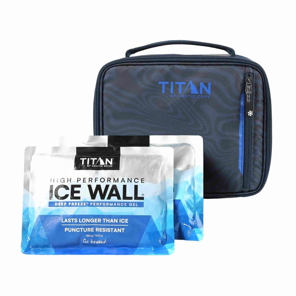 Titan by Arctic Zone Fridge Cold Horizontal Insulated Lunch Box with Reusable Ice Walls - Dark Wave