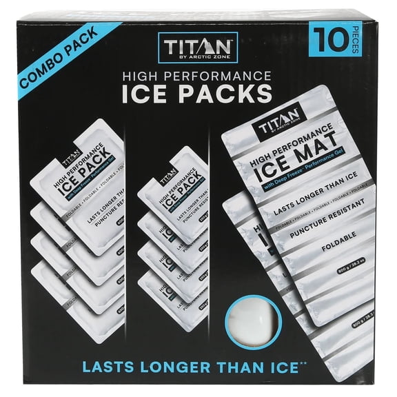 Titan by Arctic Zone High Performance Ice Packs, 10 Pack Combo