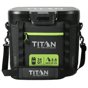 Titan by Arctic Zone 36 Can, 24 Quart Welded Soft Cooler with Waterproof Exterior & Leak Proof Latch, Black