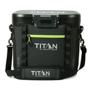 Titan by Artic Zone 36 Can Welded Soft Cooler with Waterproof Exterior & Leak Proof Latch, Black & Green, 26 QT