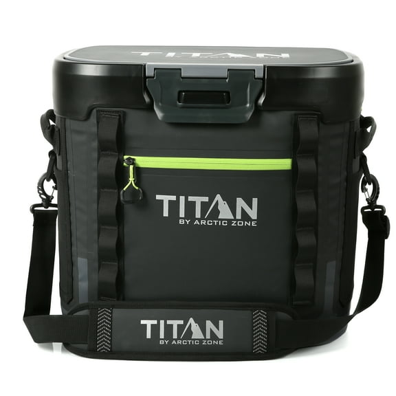 Titan by Arctic Zone 36 Can, 24 Quart Welded Soft Cooler with Waterproof Exterior & Leak Proof Latch, Black