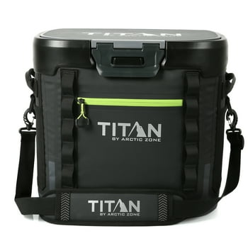 Titan by Arctic Zone 36 Can, 24 Quart Welded Soft Cooler with Waterproof Exterior & Leak Proof Latch, Black
