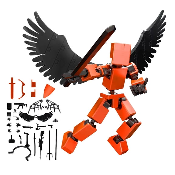 Titan13 Action Figure, 3d Printed Multi-Jointed Movable Action Figures, T 13 Lucky Robo Dummy Nova 13 Action Figures-High Quality,Creative Assembly And Decompression Toys Orange
