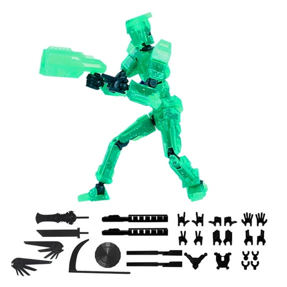 Titan13 Action Figure, 3d Printed Multi-Jointed, Titan 13 Action Figures, Desktop Decorations for Game Lovers Toys,Creative Assembly And Decompression Toys Green