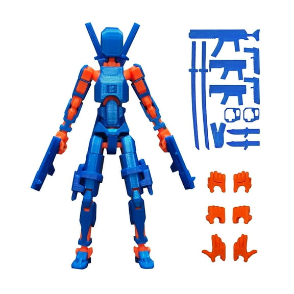 Titan13 Action Figure, 3d Printed Toys Lucky Titan 13 Action Figure with Multiple Accessories, T 13 Action Figure for Desktop Decorations as shown