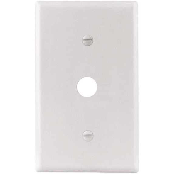 Titan3 Technology TPMSSW-C White Smooth 1-Gang Coaxial Standard Metal Wall Plate - pack of 25