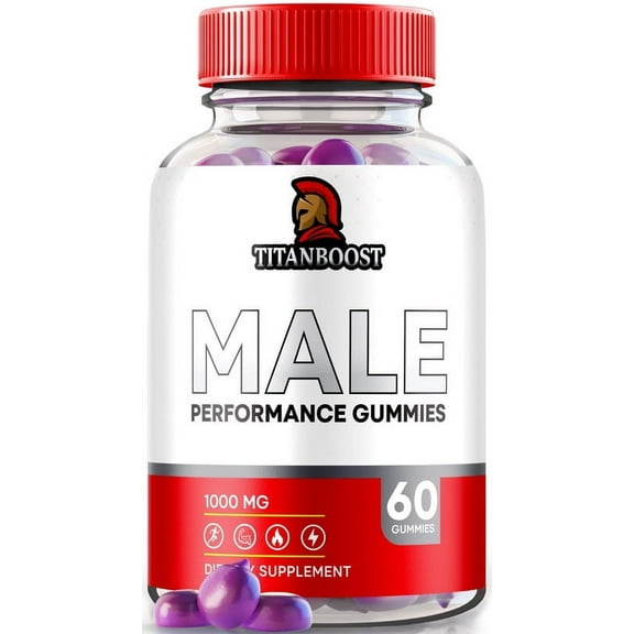TitanBoost Gummies, Maximum Strength Supplement to Enhance Health and Vitality, Titan Boost Potent 1000MG, All Natural Gummy Pills, Titan Boost Gomitas Reviews (60 Gummies)