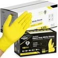 thumbnail image 1 of TitanFlex Heavy Duty Nitrile Gloves, 6 Mil Yellow Raised Diamond Texture, Mechanic Disposable Gloves, Latex Free, Powder Free, 1000-ct Case(Large), 1 of 10