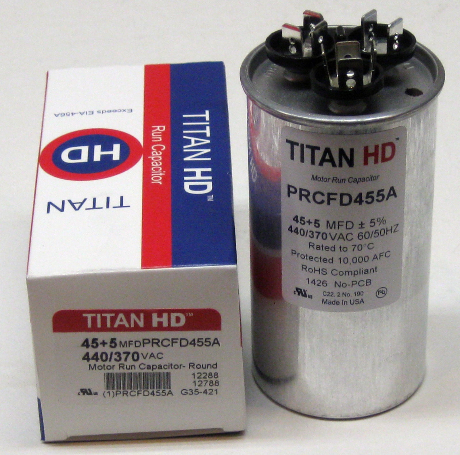 Packard TitanHD PRCFD455A HVAC Round Motor Run Dual Packard TitanHD PRCFD455A HVAC Round Motor Run Dual