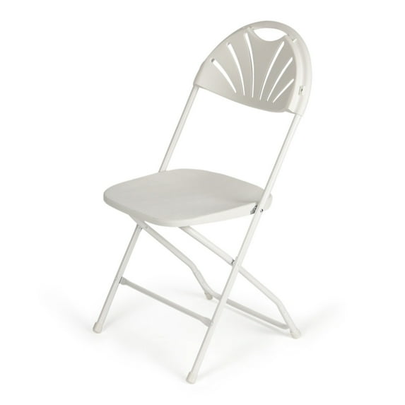 TitanPRO™ Fanback Plastic Folding Chair - White - 10 Pack