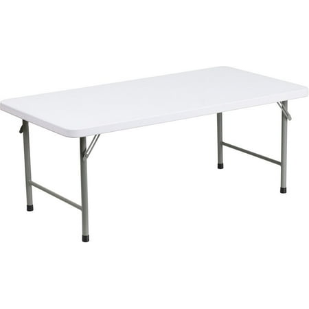 TitanPRO™ Kid's Granite White Plastic Folding Table 48 x 24 x 19