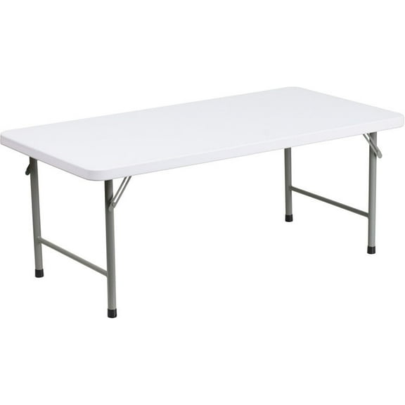 TitanPRO Kid's Granite White Plastic Folding Table 48 x 24 x 19