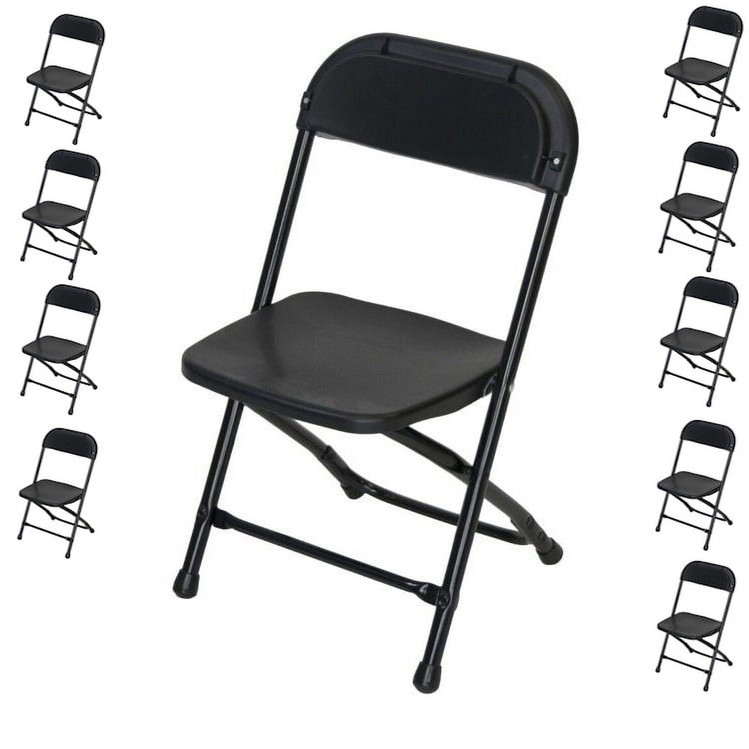 TitanPRO™ Kid's Plastic Folding Chair Black 10 Pack