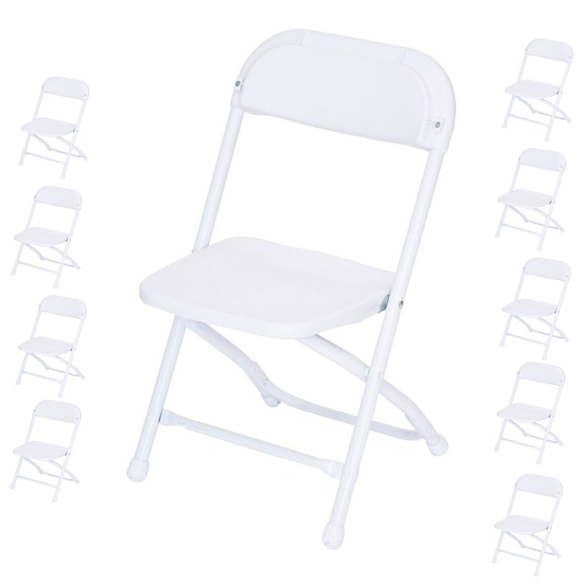 TitanPRO™ Kid's Plastic Folding Chair - White - 10 Pack