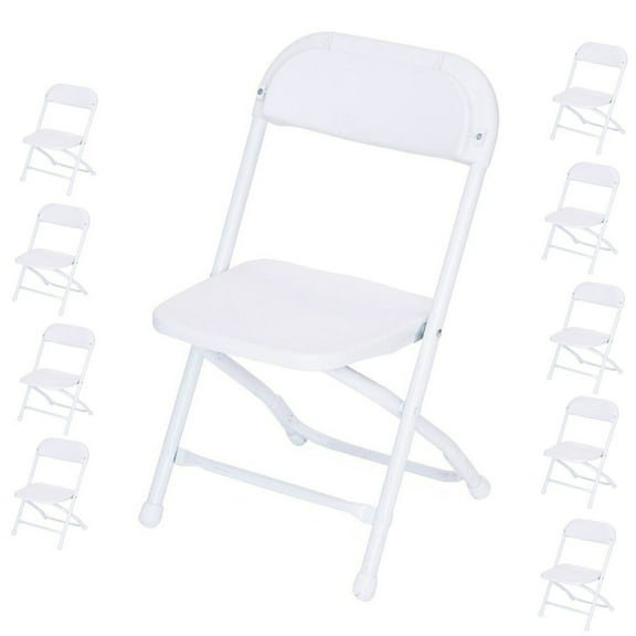 TitanPRO Kid's Plastic Folding Chair - White - 10 Pack