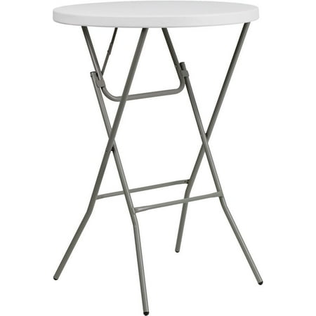 TitanPRO™ Plastic Folding Cocktail Table 32 Round - Granite White