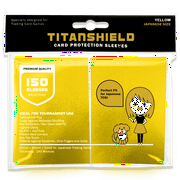 TitanShield 150 Sleeve/Yellow Small Japanese Sized Trading Card Sleeves Deck Protector for Yu-Gi-Oh, Cardfight!! Vanguard & More