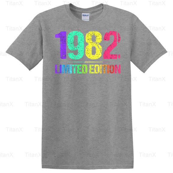 TitanX91 1982 Limited Edition Vintage 82 Retro Style Graphic, Birth Year Inspired Design T-Shirt, for Unisex, up to size 5XL.