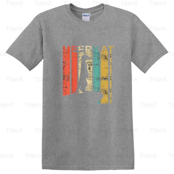 TitanX91 Alert Retro Meerkat Animal Graphic, Vintage African Wildlife Inspired Style T-Shirt, for Unisex, up to size 5XL.