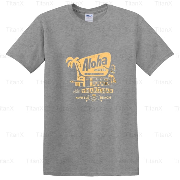 TitanX91 Aloha Vintage Hawaiian Style Graphic, Retro Tropical Island Greeting Inspired T-Shirt, for Unisex, up to size 5XL.