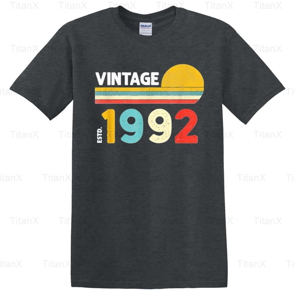 TitanX91 Awesome Vintage Born In 1992 Graphic Design Style, Retro Birth Year Birthday T-Shirt, for Unisex, up to size 5XL.