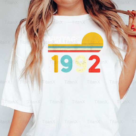 TitanX91 Awesome Vintage Born In 1992 Graphic Design Style, Retro Birth Year Birthday T-Shirt, for Unisex, up to size 5XL.
