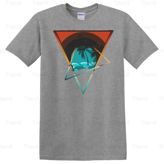 TitanX91 Beautiful Sunset Retro Style Graphic Art, Vintage Nature Evening Sky Design T-Shirt, for Unisex, up to size 5XL.