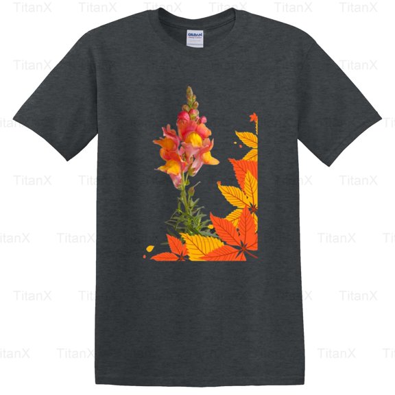 TitanX91 Beautiful Vintage Snapdragons Floral Art, Retro Botanical Plant Illustration T-Shirt, for Unisex, up to size 5XL.
