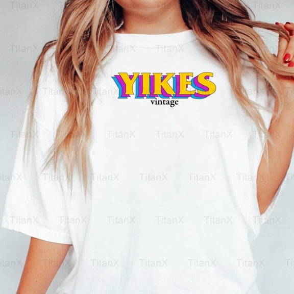TitanX91 Bold Yikes Vintage Style Graphic Design, Retro Inspired Exclamation Humor T-Shirt, for Unisex, up to size 5XL.