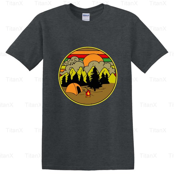 TitanX92 Classic Camping Vintage Style Graphic Design, Retro Outdoors Adventure Nature T-Shirt, for Unisex, up to size 5XL.
