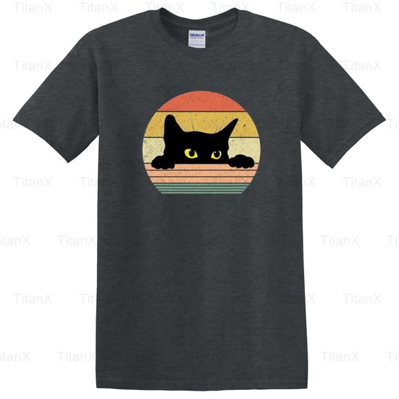 TitanX92 Classic Cat Tee Retro Style Graphic Design, Vintage Feline Lover Inspired Art T-Shirt, for Unisex, up to size 5XL.