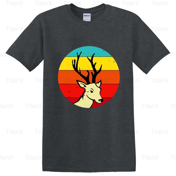TitanX92 Classic Deer Retro Style Graphic Design, Vintage Wildlife Animal Nature Art T-Shirt, for Unisex, up to size 5XL.